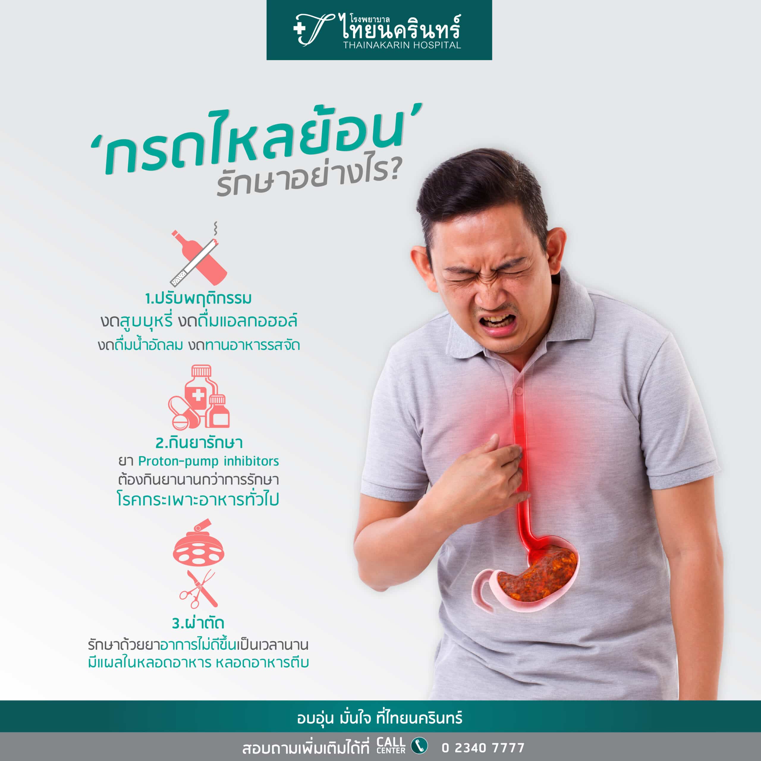 แสบร้อนกลางอก รักษาอย่างไร