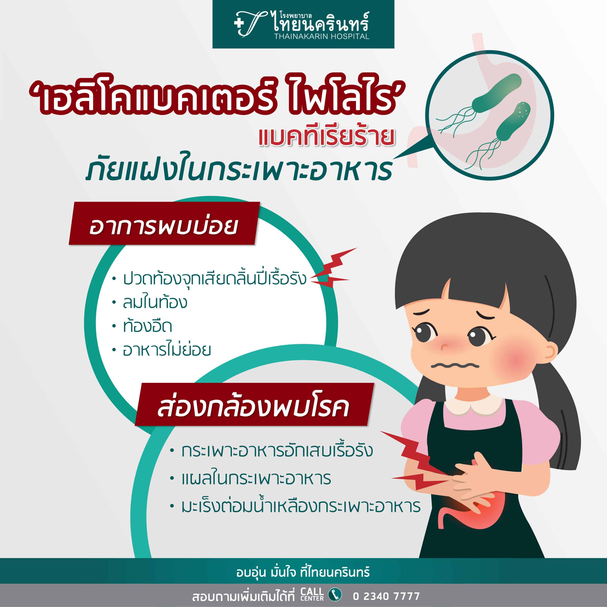 เฮลิโคแบคเตอร์ ไพโลไร อาการที่พบบ่อย