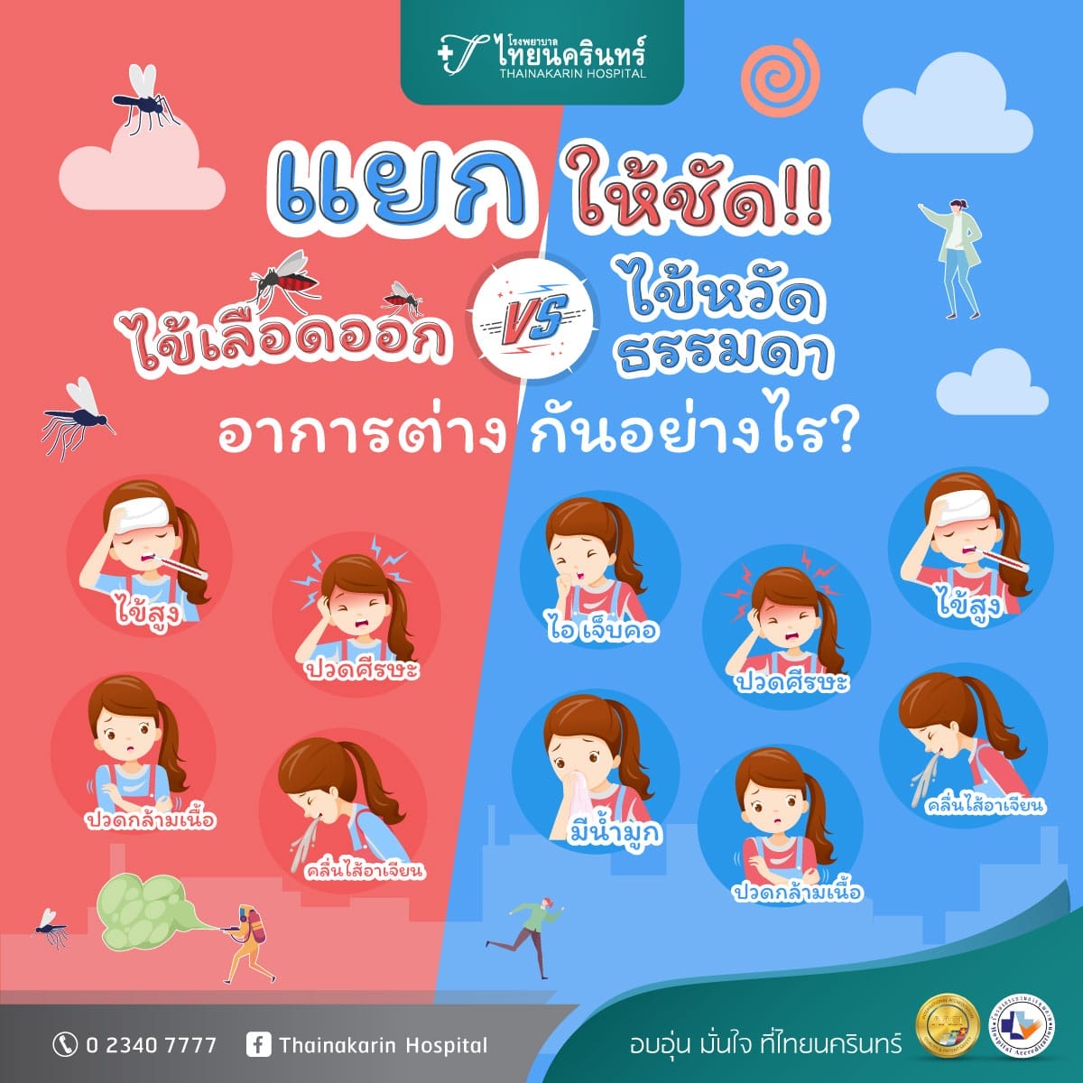 อาการ ไข้เลือดออก กับ ไข่หวัด ต่างกันอย่างไร